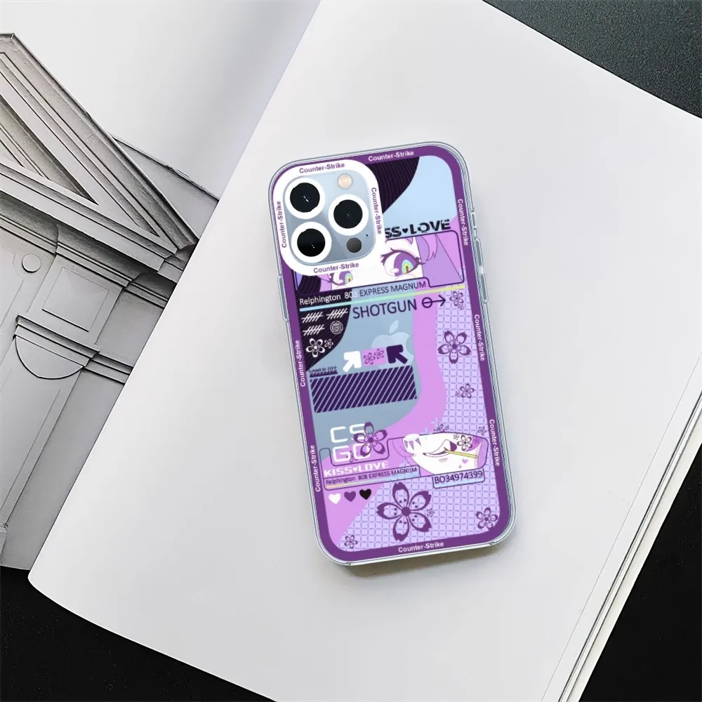 Game CSGO Printstream Phone Case For iPhone 11 12 Mini 13 14 15 Pro Max Transparent Shell