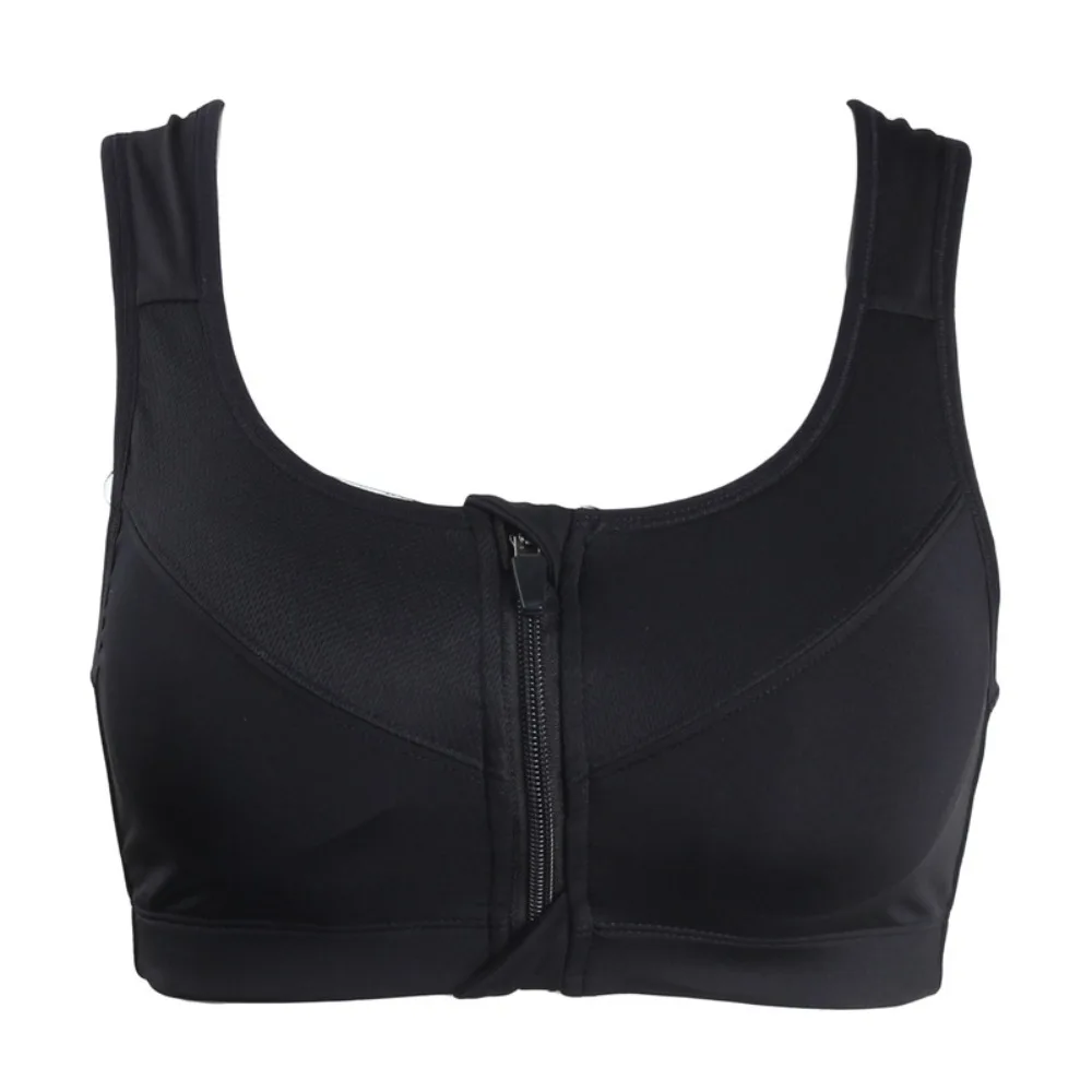 

Zipper Sports Bra Breathable Comfortable Fitness Back-breasted Vest Anti-shake Design Moisture-Wicking Yoga Underwear Girls