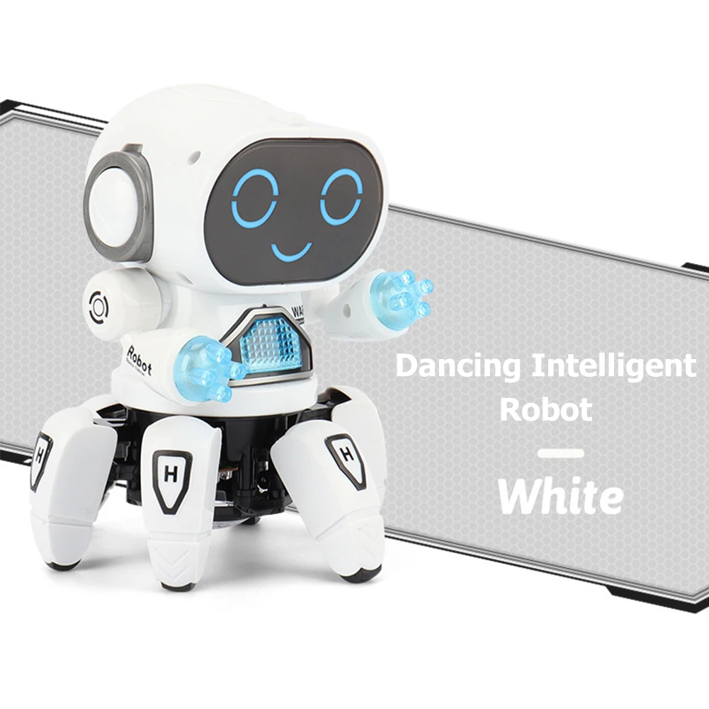 Dance Music 6 Claws Electronic Robot Doll Smooth with Music Light Noisy Rotatable Walking Robot Toy Birthday Gift For Children