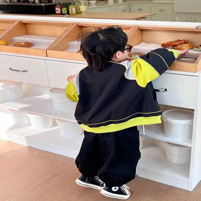 الصبي النسخة الكورية البيسبول جيرسي قاطرة سترة جديدة طالب موضة Kawaii الخريف والشتاء بلايز معطف ملابس الأطفال #3