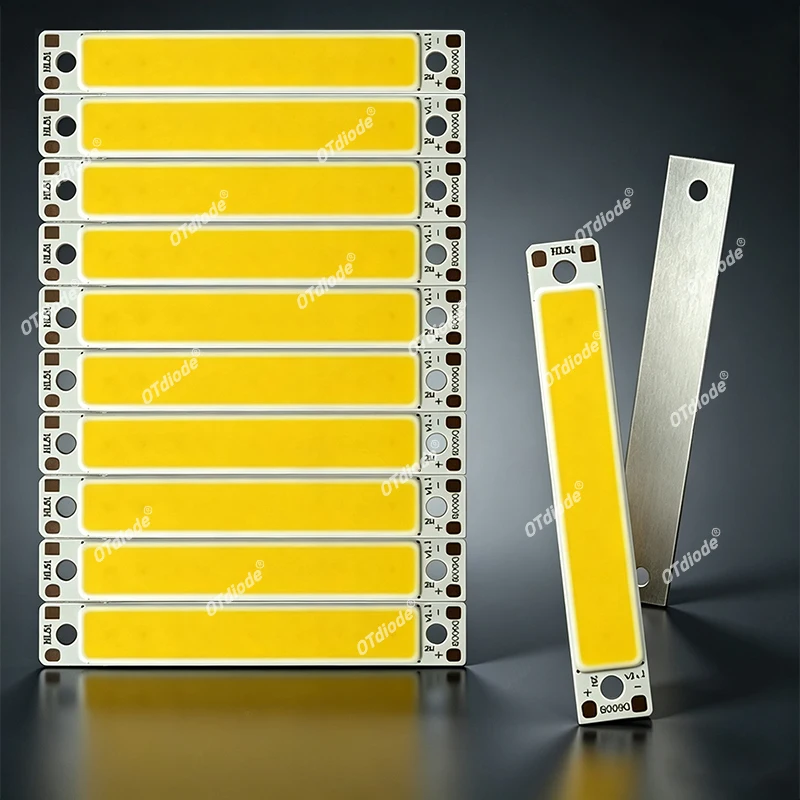 10-50PCS COB LED 3V-3.7V Light Cold Warm White Red Blue Dual Color Chip Board60x8mm Bar Lamp1W 3W For Decoration Wall Lamps Tube