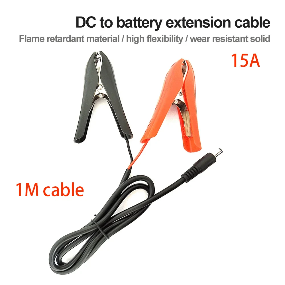 

5.5*2.1mm DC Connector 1m Cables with Alligator Clips for Automotives Car Battery Power DIY Battery Wiring PV System Accessories