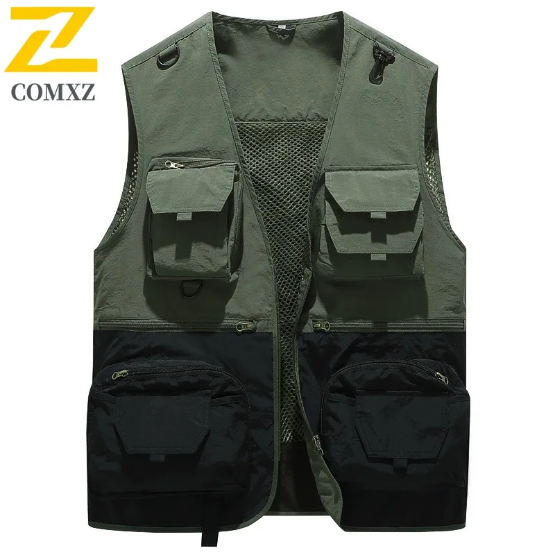 Men's Casual Vest Outdoor Multi Pocket Photography Fishing Lightweight Vests Utility Classics Spring And Autumn Baggy Waistcoat