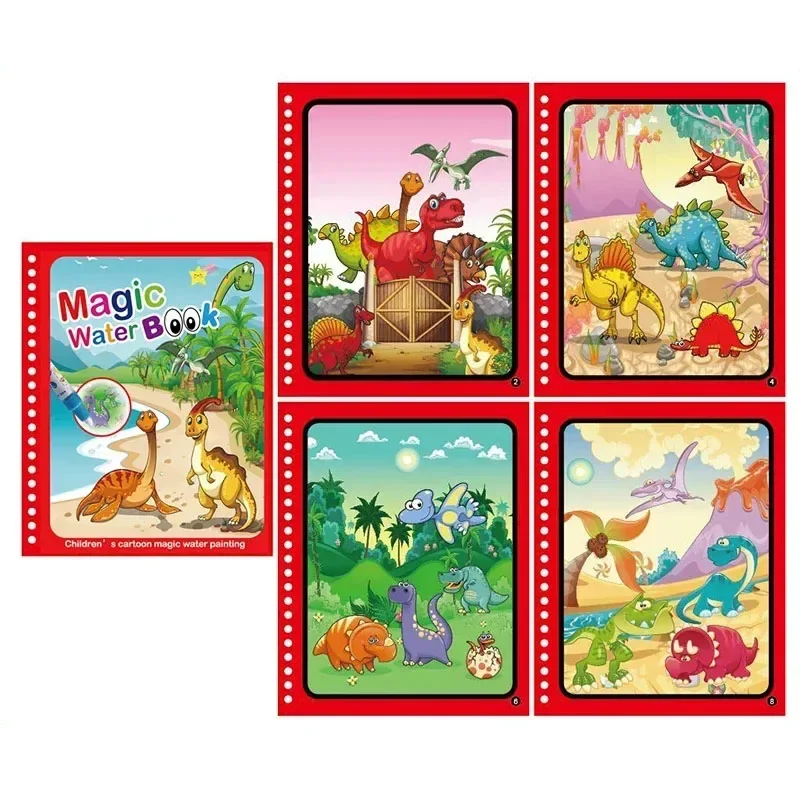Kids Magic Water Tekening Boek Herbruikbare Pen Water Kleurboek Kinderen Vroeg Onderwijs Speelgoed Magisch Cadeau