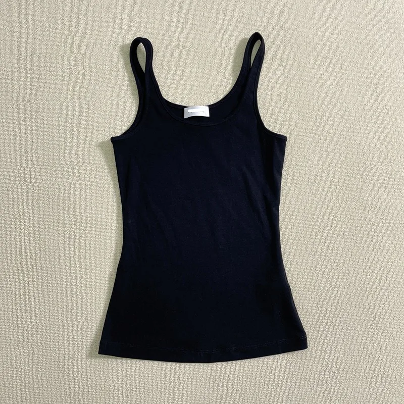 Withered Fashionable Women's Vest high-Quality Summer Top Casual Camisole Versatile Basic U-neck Sleeveless Tshirts Women