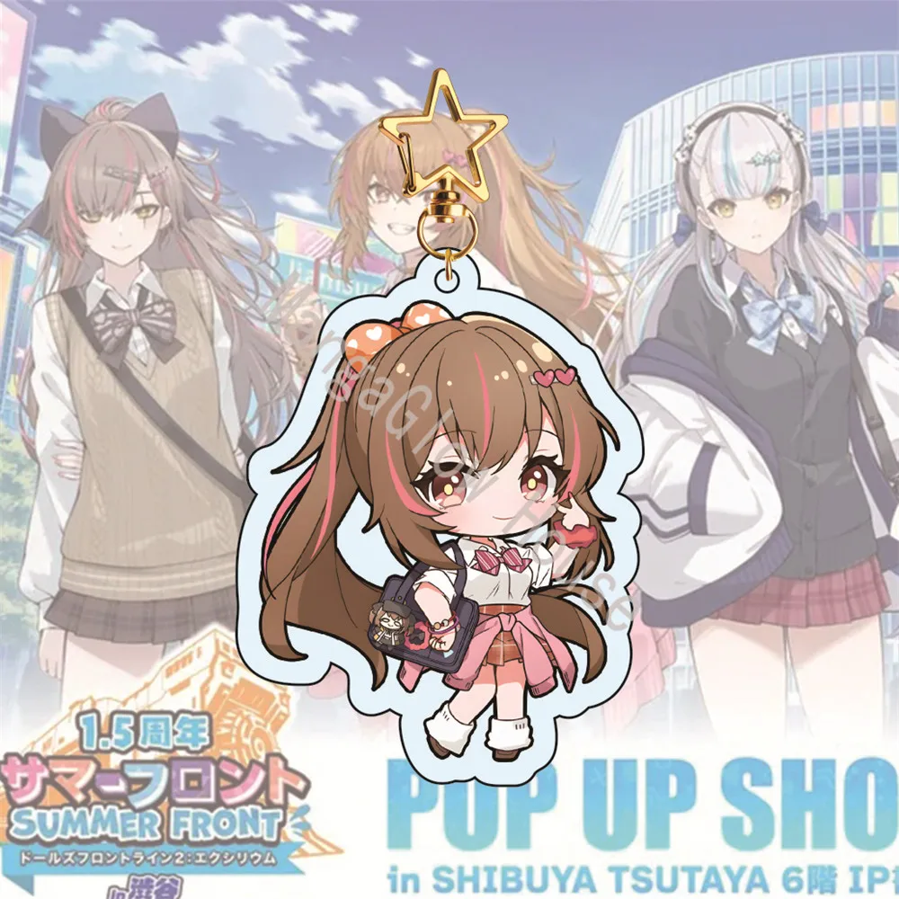 6cm New Game Girls' Frontline 2: Exiliu Acrylic Keychain Model Figure Cosplay Plate Holder Topper Birthday Christmas Plate Gif