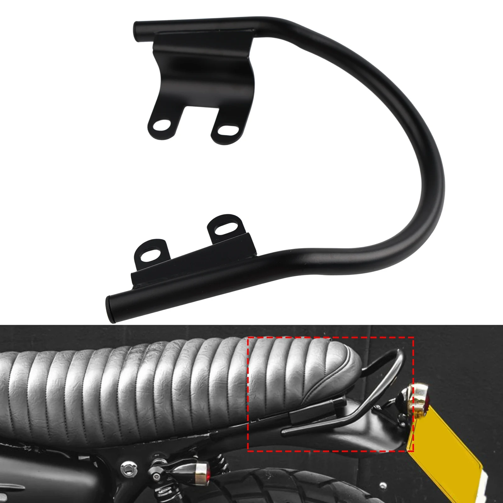 For Triumph Street Scrambler 900 2017-2023 Passenger Grab Rail Rack Rear Mount Bar For TRIUMPH Bonneville