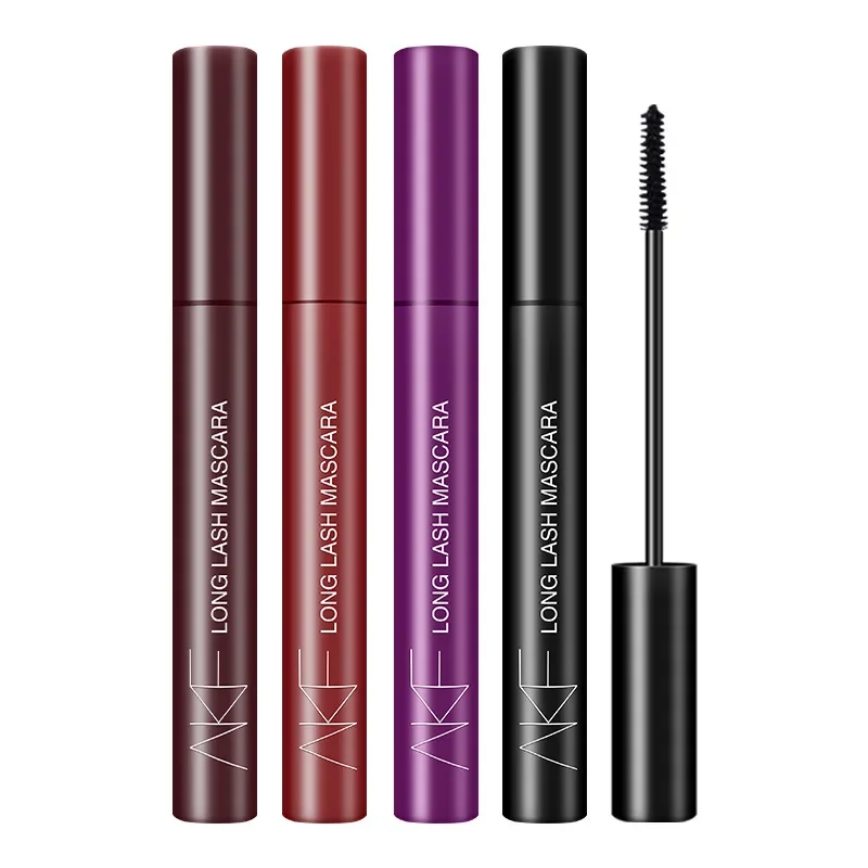 AKF Long Curled Mascara, Grosso, Ondulado, De longa duração, Não borrado, Cabeça de escova pequena, Criptografado