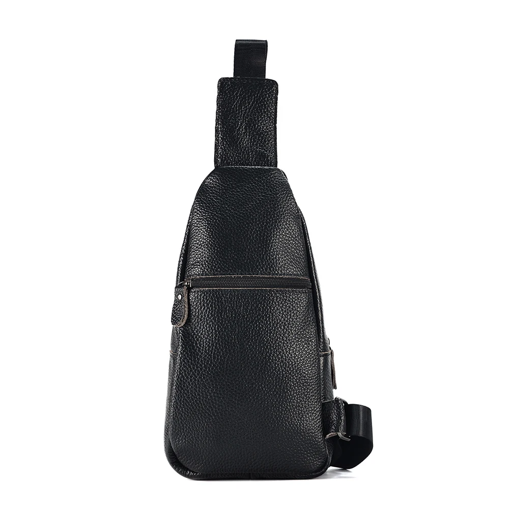 Head layer cowhide cycling men's single shoulder crossbody bag genuine leather chest hanging bag trendy brand men's chest bag