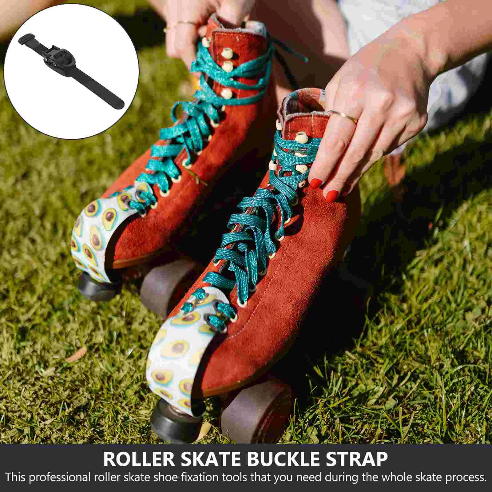 2 Sets Skate Buckle Roller Laces Shoes Straps Skating Fixing Adjustable Skates Leash Portable Skateboard