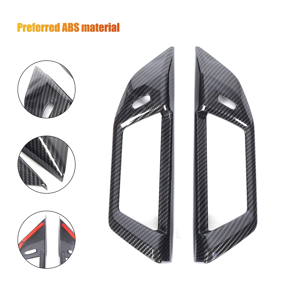 ABS ألياف الكربون B عمود منفذ الهواء تنفيس غطاء الكسوة متوافق مع BMW 5 سلسلة G60 2024 لتعزيز التصميم الداخلي