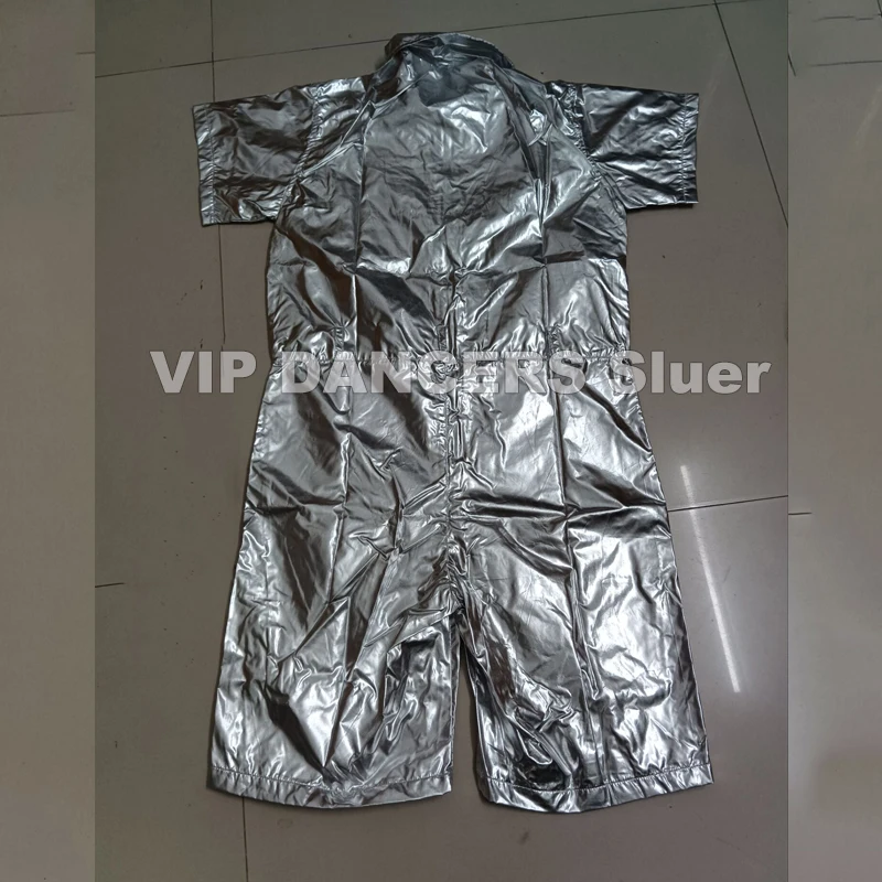 2024 New Sliver Jumpsuit Jazz Modern Dance Costumes For Girls Street Dance Wear Boys Hip Hop Dance Performance Clothes DQS16190