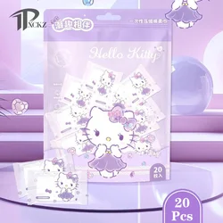 20 Pieces/Bag Hello Kitty Sanrio Compressed Towel Thickened Travel Disposable Facial Cleansing Absorbent Cotton Face Towel