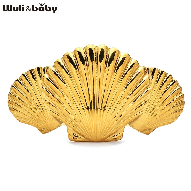 

Wuli&baby Stainless Steel Shell Brooches For Women Unisex 2-color Shells Summer Party Casual Brooch Pins Gifts