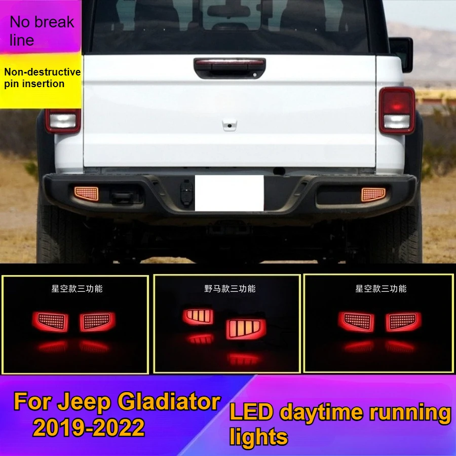 

For Jeep Gladiator 2019 2020 2021 2022 LED Rear Bumper Light Custom Brake Flowing Turn Signal Navigator Light Accessories