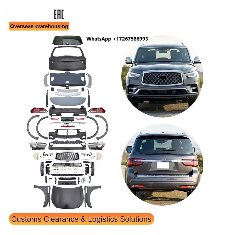 GUGO for Infiniti QX56 Upgrade Qx80 Body Kit Upgrade Parts with Front Rear Bumper Plastic QX56 Bodykit Qx80 Accessories