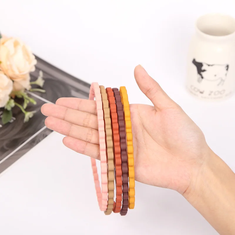 New Fashion All-match Acrylic Wavy Frosted Candy Color Geometric Headband Hairband for Women Girl Hair Accessorie Headwear