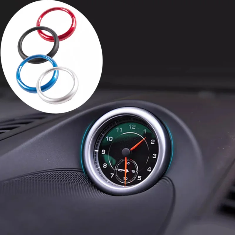 Aluminum alloy Car Styling Clock Compass Decorative Ring Trim Fit For Porsche 718 911 Macan Cayenne Panamera Auto Accessories