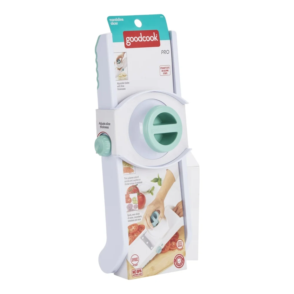 قطاعة ماندولين قابلة للتعديل مع دليل طعام للقدم غير قابل للانزلاق، آمنة ومستقيمة وقطع جوليان بثلاث خيارات للسمك #6