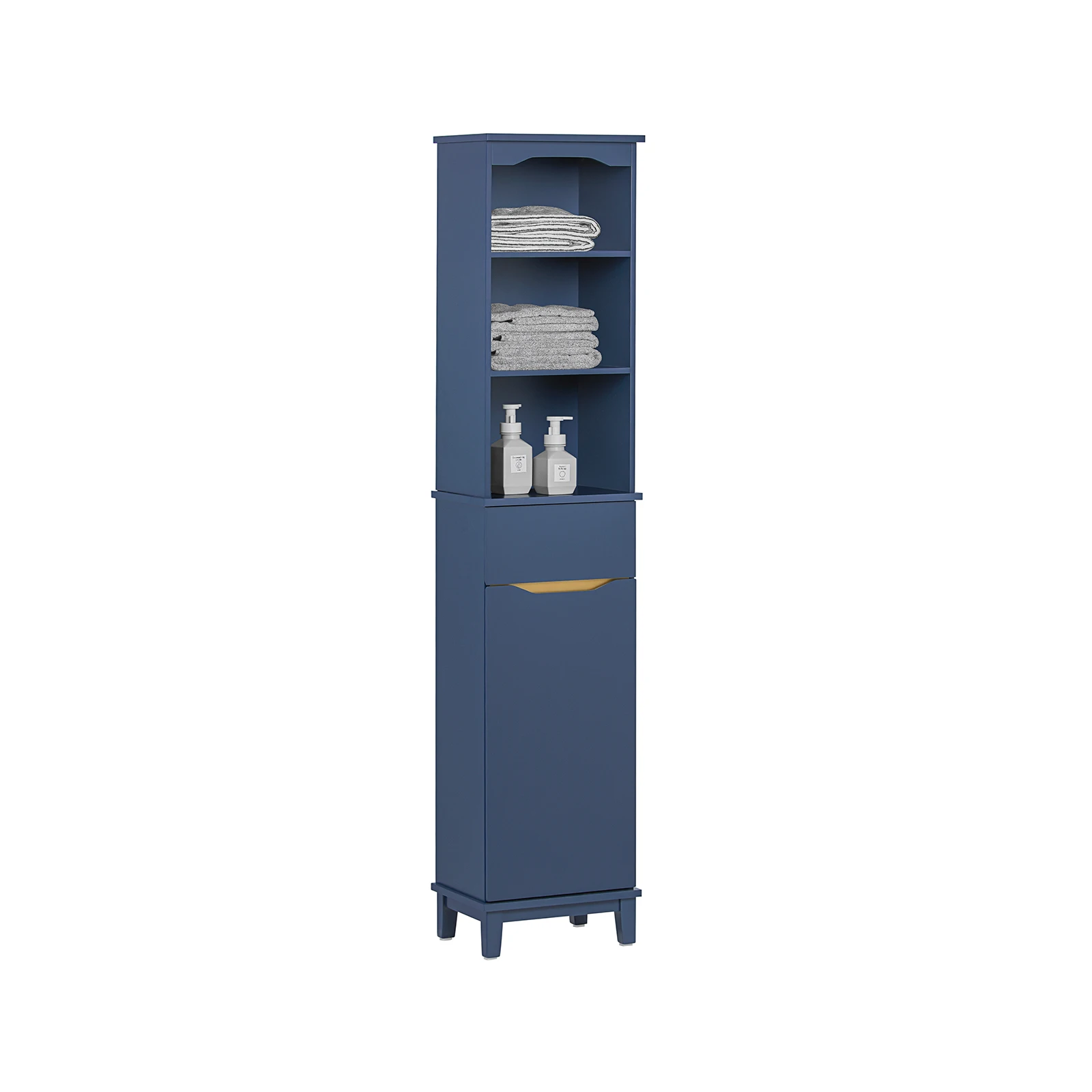 SoBuy BZR112 Armario alto de baño, armario de baño, estante de baño estrecho, armario de baño, muebles de baño BHT aprox. 35x170x30