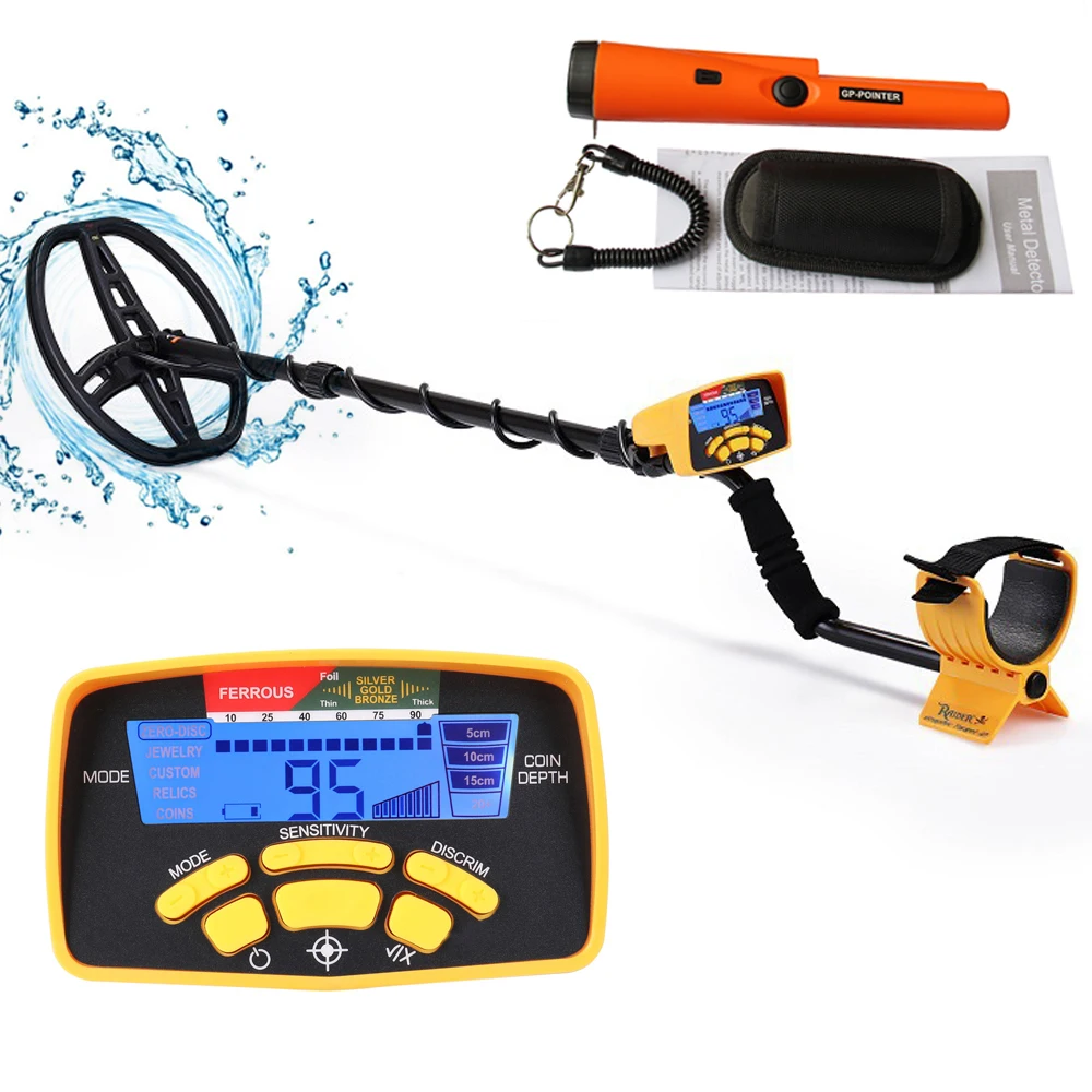 

Professional Underground Metal Detector MD-6450 with Backup Light Digital Display 11" Waterproof Search Coil Adjustable Rod