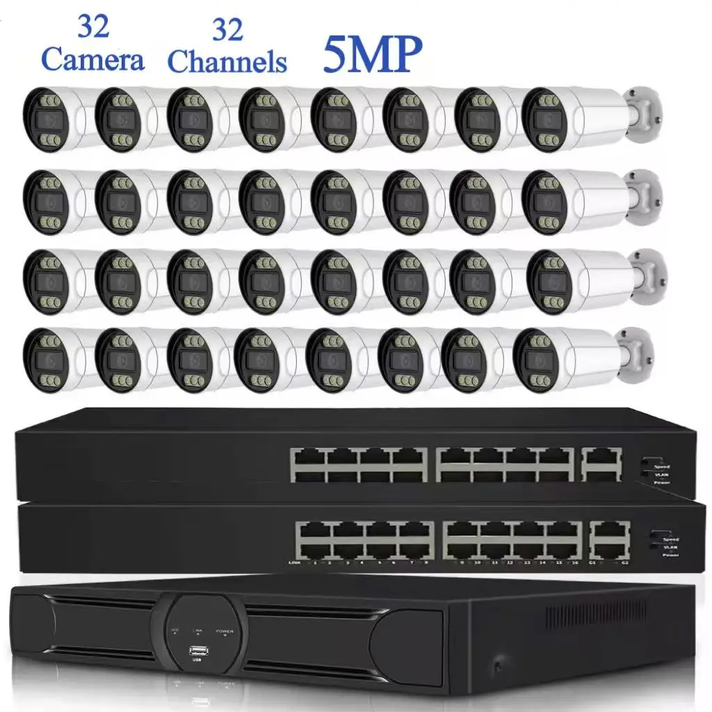 LOOSAFE 32 Channel Security Camera System Poe 5mp Cctv Camera Infrared Night Vision Ip Camera Outdoor