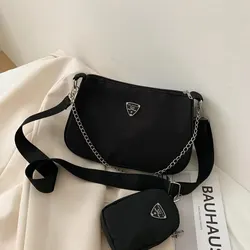 Naylon Crossbody Çanta Kadınlar Için Moda Taşınabilir Rahat Koltukaltı Çanta Öğrencileri Çapraz Vücut Çanta