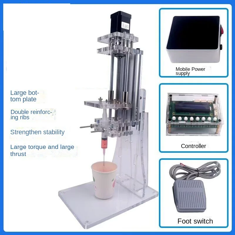 Präzisions-Labor-Mikropumpe (Infusion/Extraktion) – Spritzenpumpe Mit Controller, 81 N, Hub 160 Mm, Für 1–200 Ml Spritzen, 12V