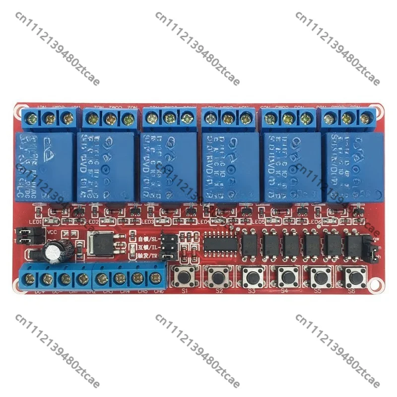 6 Channel Interlock Self-locking 3-in-1 Relay Module High Low Level Trigger 12V Relay Control Board