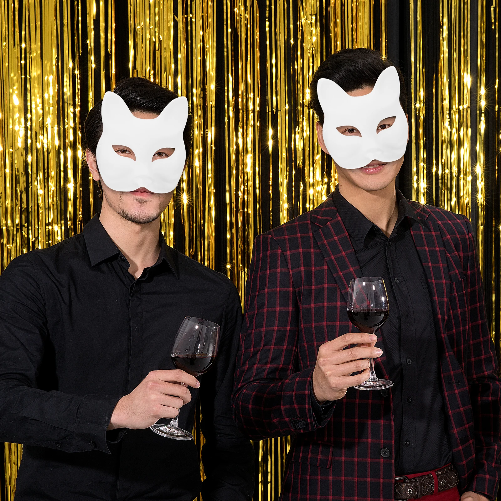 

3pcs Fox Masks Blank White Paper DIY Unfinished Masquerade Handcraft Paintable Carnival Animal Craft Kids toy