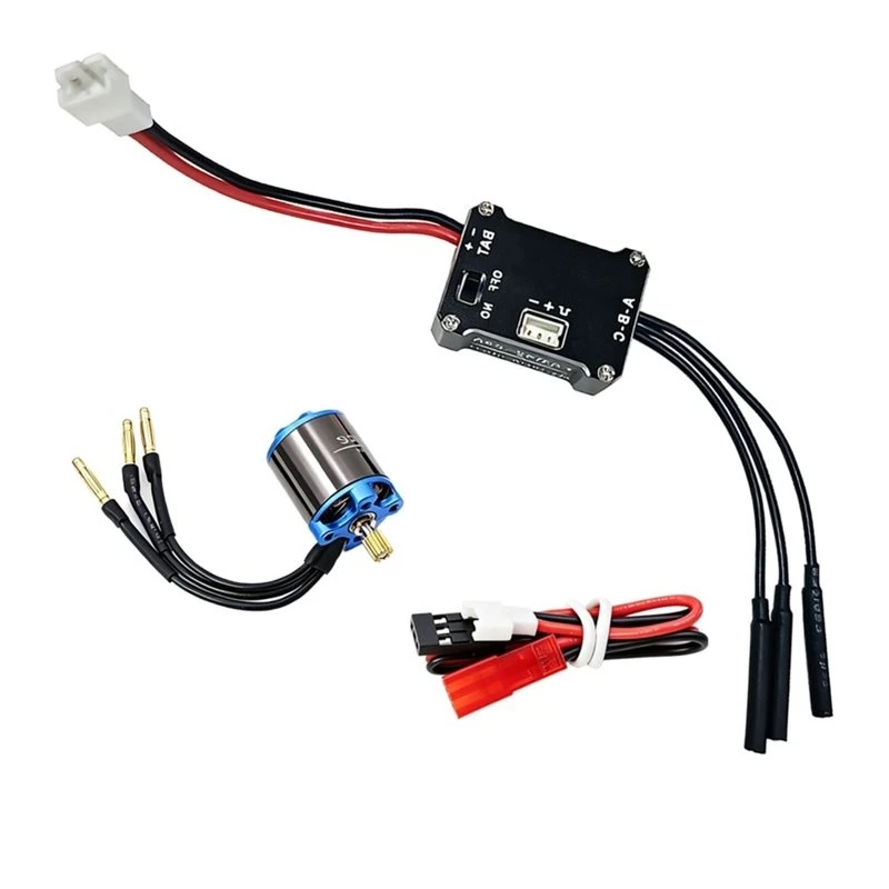 ABJA-Outer Rotor Brushless Motor Kit 25A ESC 1212 5000KV For 1/30 Axial SCX30 For 1/18 TRX4M FCX18 1/24 SCX24 RC Crawler
