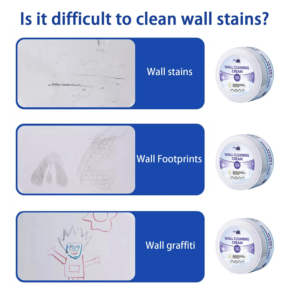 Multi-Purpose Wall Cleaning Conditioning Cream Stain Removal Powerful Renovation Solid-Paste Easy Application Wall Repair Tool - view 6