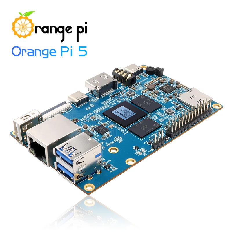 Orange Pi 5 4GB RK3588S, módulo PCIE externo WiFi + BT,SSD Gigabit Ethernet, Ordenador de placa única, funciona con Android Linux OS