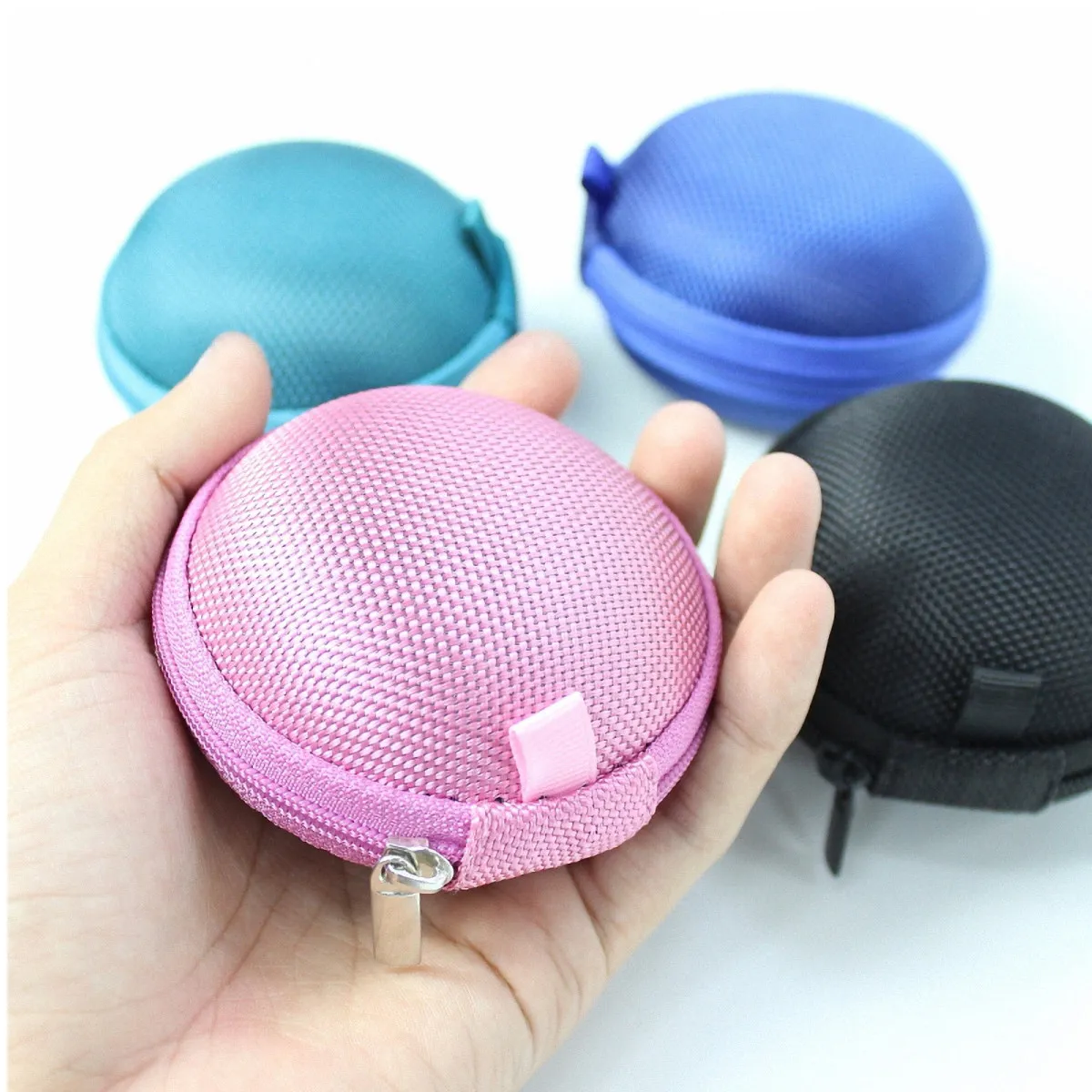

Набор из 5 водонепроницаемых круглых чехлов на молнии для наушников, телефонов и USB-кабелей, портативный ударопрочный органайзер для кабелей