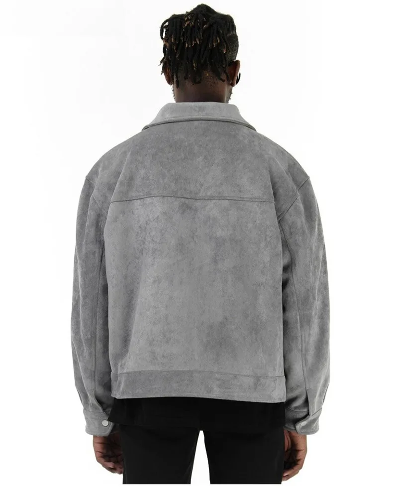 Suede Jackets for Men Vintage Spring Autumn Jackets Casual Mid-season Jacket Fashion Men Clthing Windbreaker