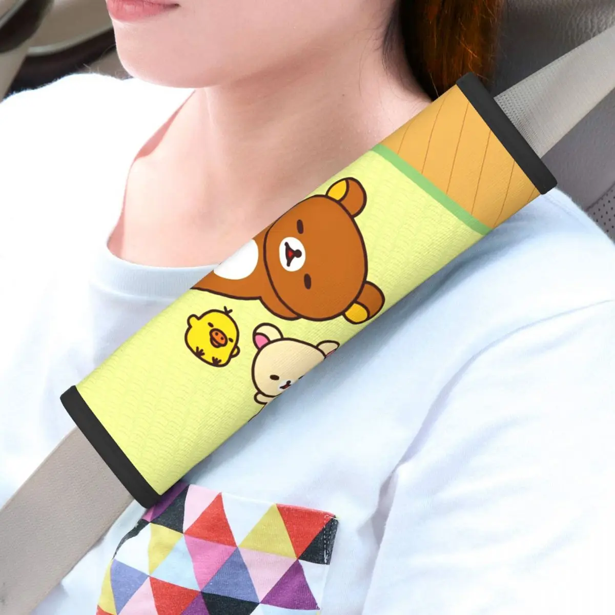 

Rilakkuma Soft Auto Seat Belt Cover for a More Comfortable Driving 2 PCS Seatbelt Shoulder Pad For Cars