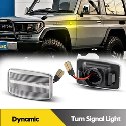 2Pcs For Toyota Corolla Land Cruiser LED Dynamic Side Marker Lights Turn Signal Blinker Lamps Celica Carina MK2 Starlet Lexus LS