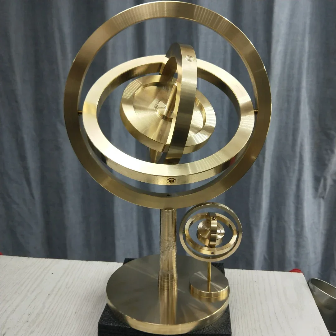 Brass Mechanical Metal Gyroscope Large Gyroscope Designed Student Science Technology Self Balancing Gyroscope Decompression Toy