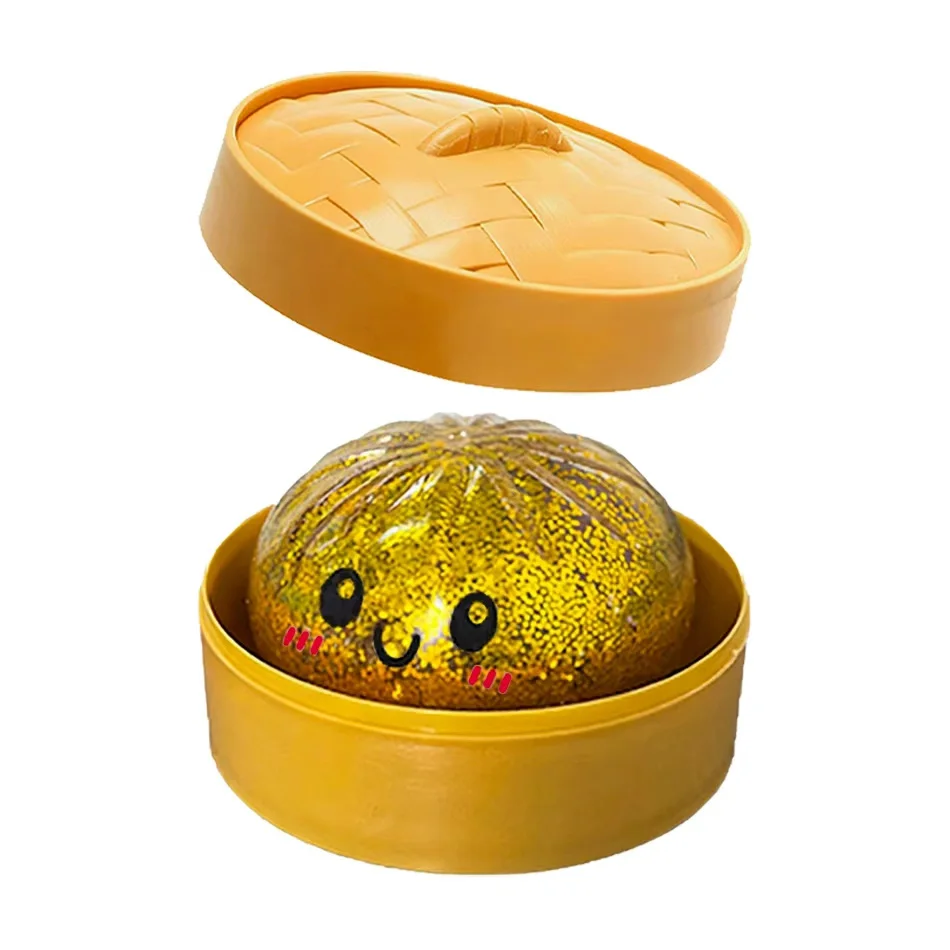 Nieuwe 1-12 stuks Glitter Dumpling Glitter Dumpling Squishy met doos Dumplings Zintuiglijk Knijpspeelgoed voor stressverlichting