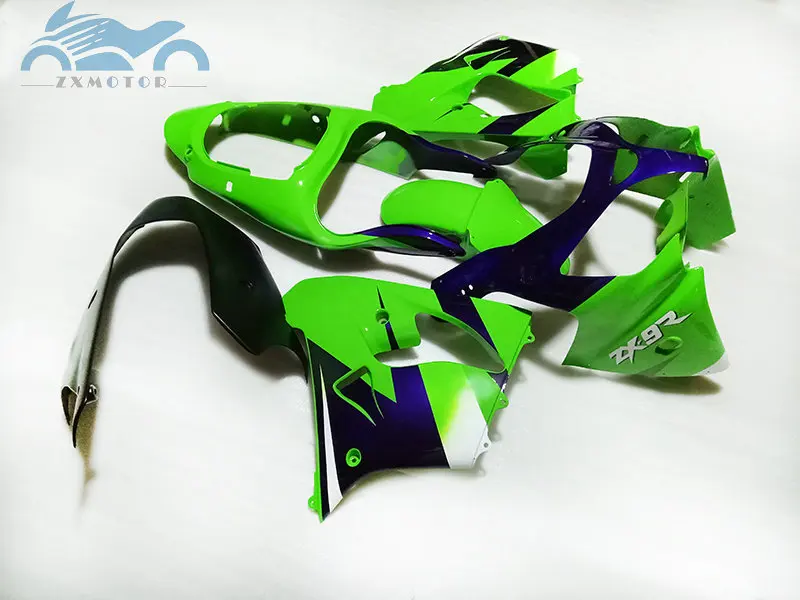 Aftermarket body parts for Kawasaki ninja fairing kit ZX9R 2000 2001 motorcycle fairings set ZX 9R 00 01 green blue bodykits