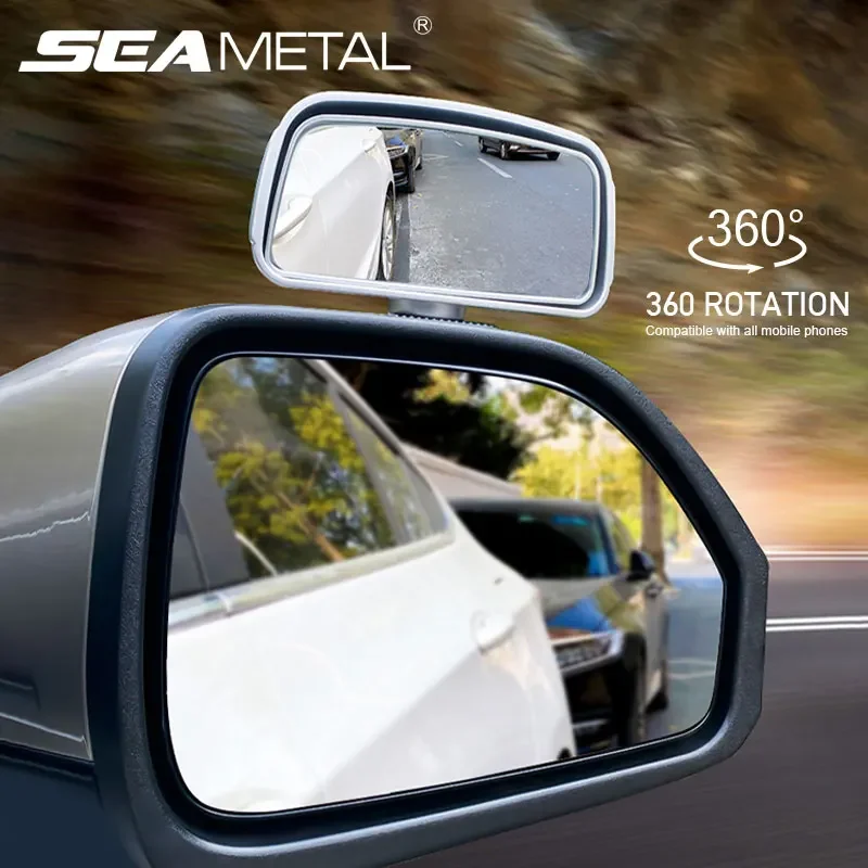 

Espejo retrovisor lateral gran angular ajustable de 360 grados, espejos convexos de punto ciego para estacionamiento inverso