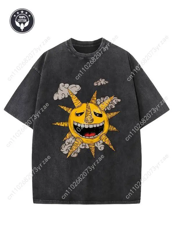 

Футболка Evil Sun Star Cloud в стиле ретро для мужчин и женщин, винтажная футболка высокого качества, хлопковая модная футболка с короткими рукавами, мягкие дышащие топы