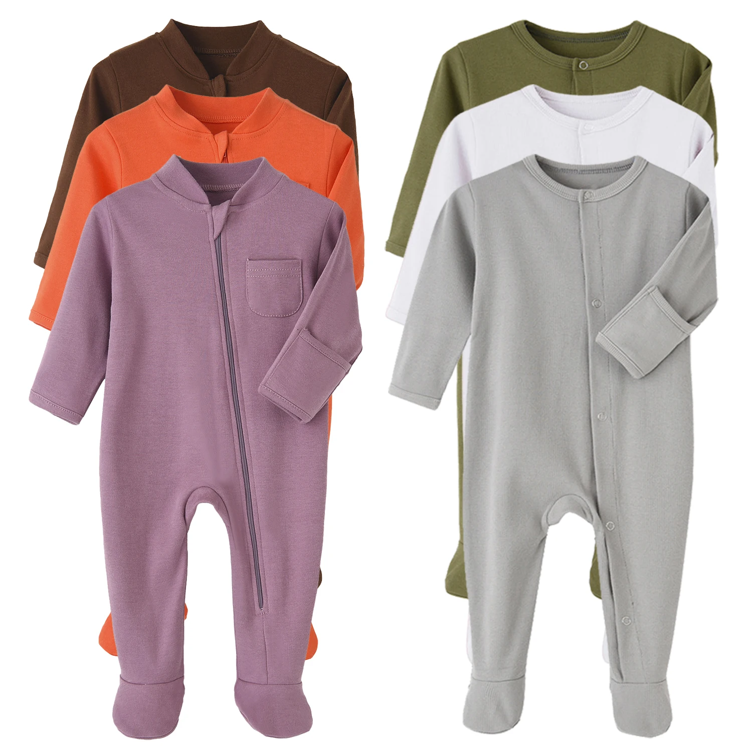 2 Pieces 100% Cotton Baby Rompers Newborn Sleepsuits Jumpsuits Jumpers Sleepers Autumn Spring Ropa De Bebe Grows Growing Infant