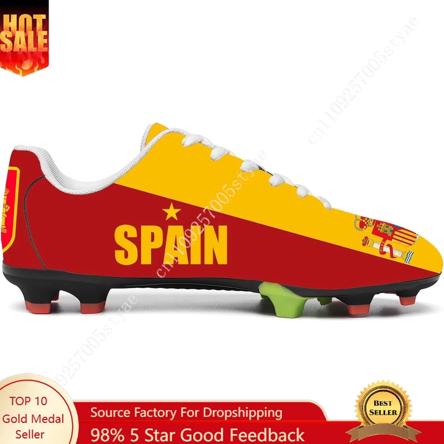 Spain Flag Football Shoes One Stars Man Womens Soccer Shoe PU Sneakers Outdoor Lace Up Sports Shoes 2026