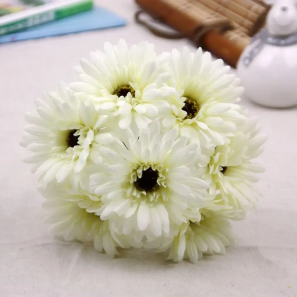 Artificial Gerbera Bunch Silk Artificial Flowers Real-like Wedding Home Decor