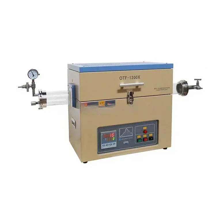 1200C Split Quartz Tube Furnace, 60, 70, 80 or 100mm OD and Flange - OTF-1200X Series, Laboratory Heating Equipment