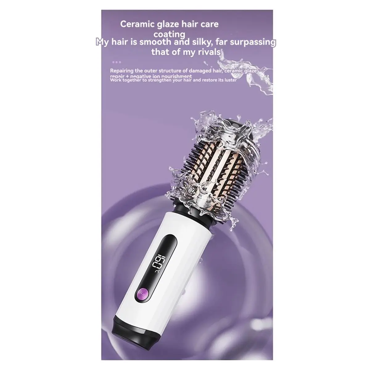 

Беспроводная портативная расческа ABPO 2-в-1 для выпрямления и завивки волос, для домашнего использования