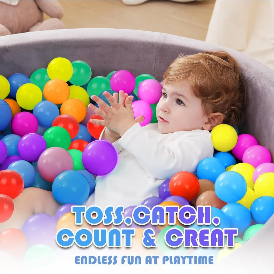 1000 boules de fosse en plastique souple pour chiens de compagnie, boules de jeu colorées sans Phtalate sans BPA pour bébés et tout-petits, pour enfants en bas âge