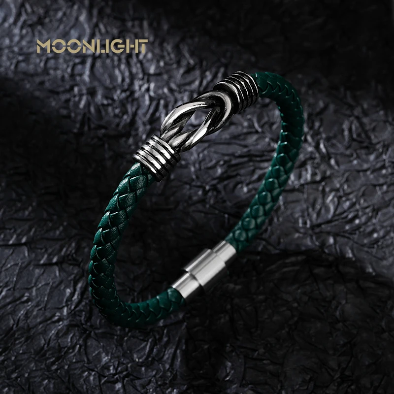 

Fashion Irregular Graphic Men's Leather Bracelet Stainless Steel Combination for Birthday Commemorative Christmas Jewelry Gifts