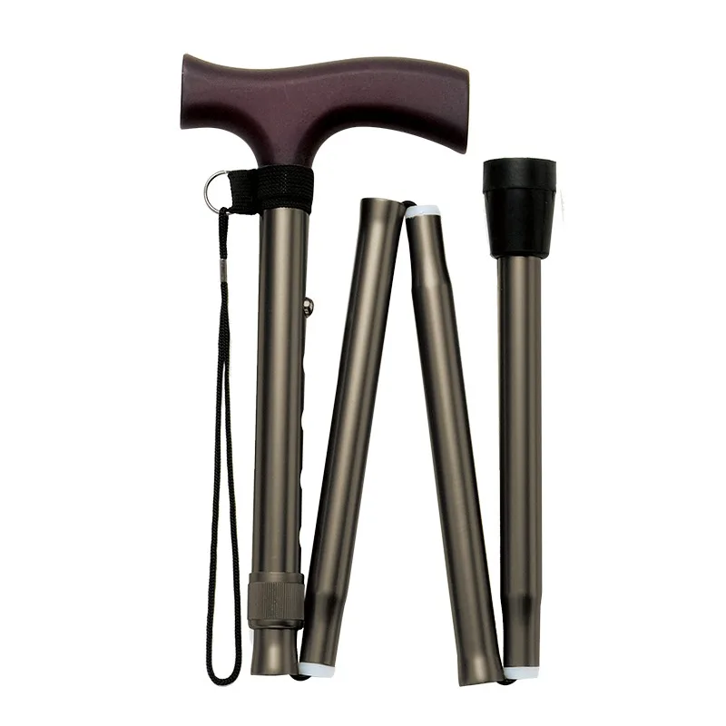 

Elderly crutches telescopic foldable solid wood mountaineering poles for elderly rehabilitation aluminum alloy non-slip crutches